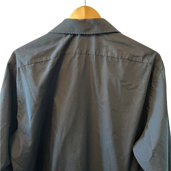 MENS ARROW Regular Fit Wrinkle Free Black Button Up Collared Dress Shirt XL - Picture 4 of 7